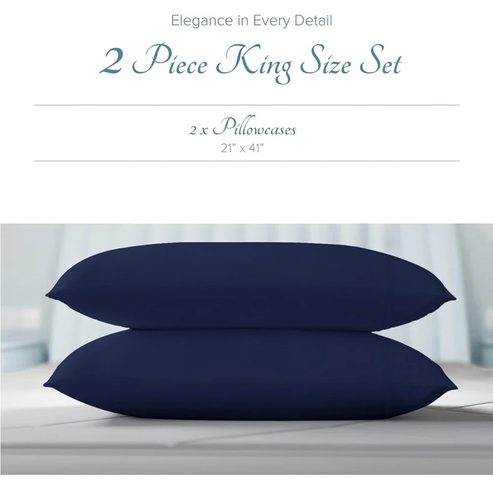 Luxury king size pillows case navy